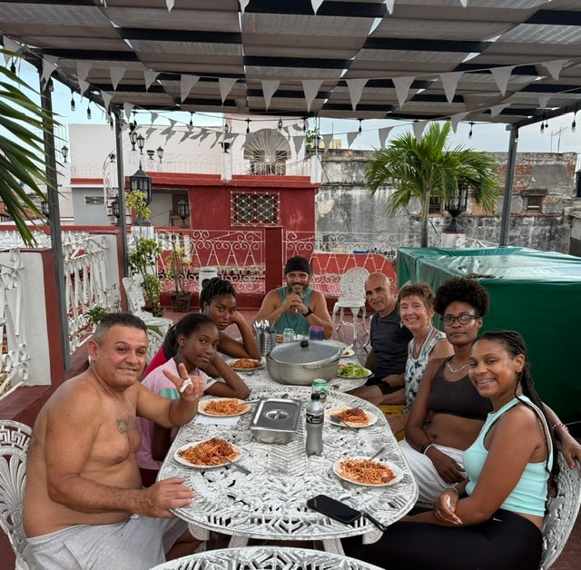 Staff meal with Barbra on the rooftop terrace
