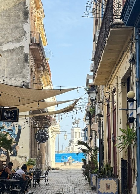 Historic streets of Old Havana with classic cars